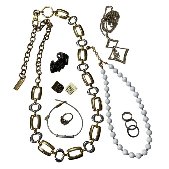 10 Piece Gold Mixed Jewelry, Chain Belt, Laurel Burch, Monet - Picture 1 of 6